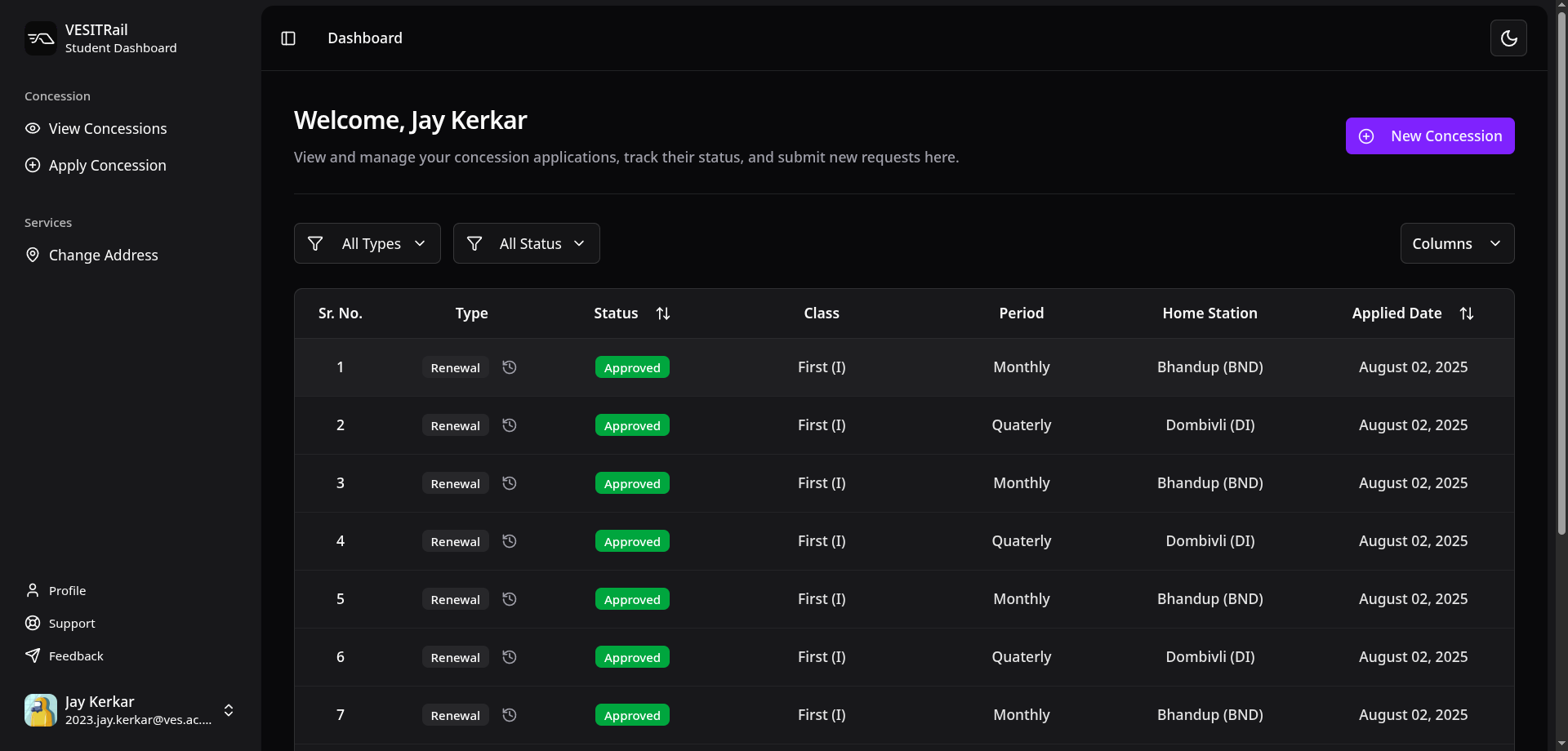 VESITRail Screenshot 2